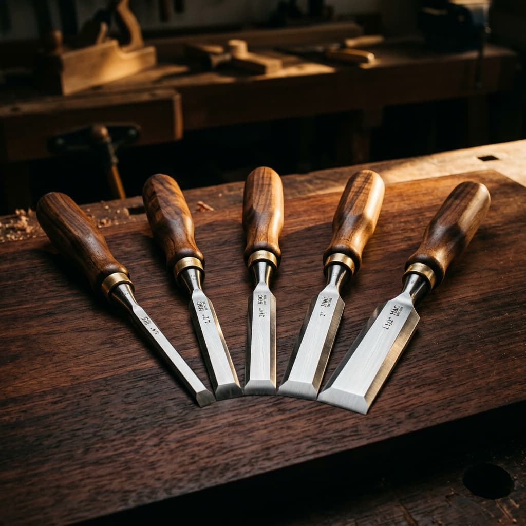 Walnut Handle Chisel Set